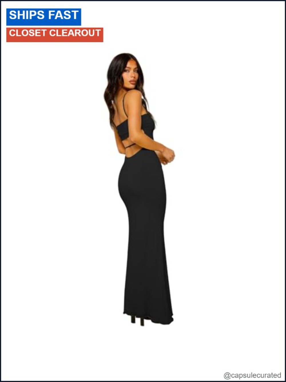 Cotton Blend Backless Maxi Dress Sleeveless Bodycon Party Club Dress
